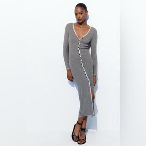 NWT ZARA LONG STRIPED KNIT DRESS